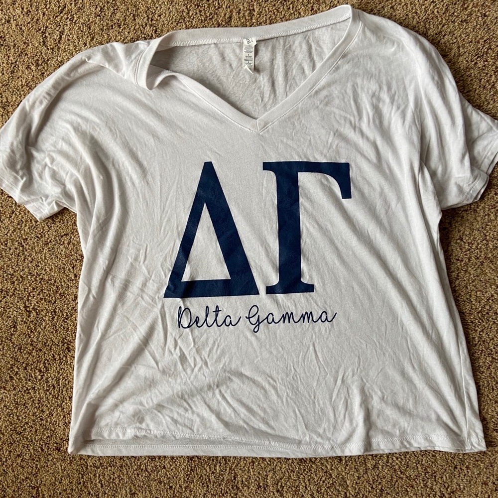 Delta Gamma White V-Neck